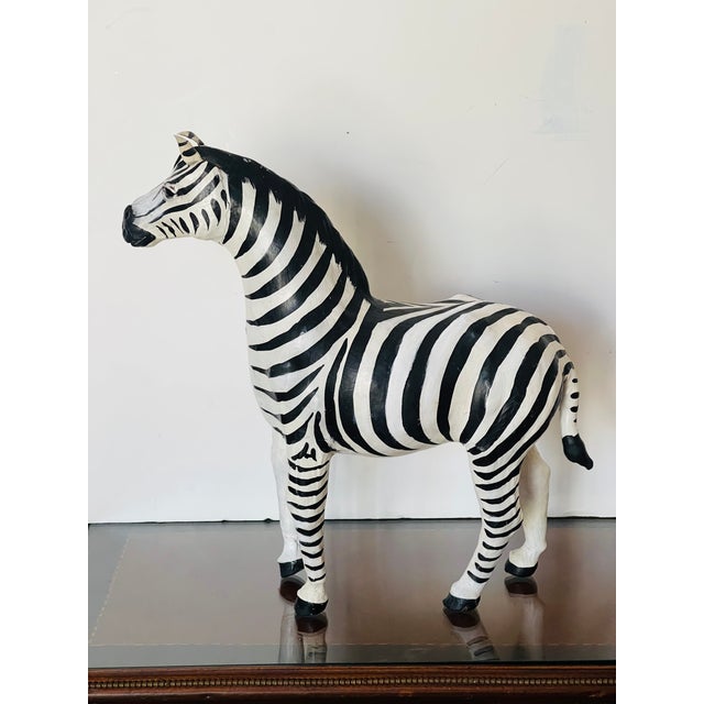 Shabby Chic 20 Th C Paper Mache Zebra Figurine For Sale - Image 3 of 7
