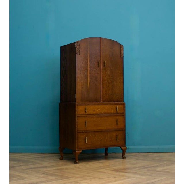 Art Deco Oak Linen Cabinet, 1930s For Sale - Image 9 of 9