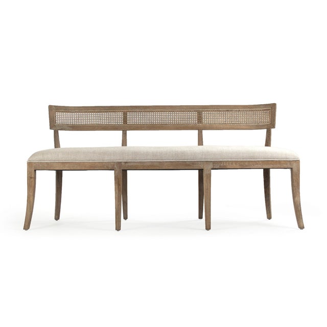 The Carvell Cane Back Bench from Zentique extends the klismos-inspired collection to a graceful dining bench. The long...