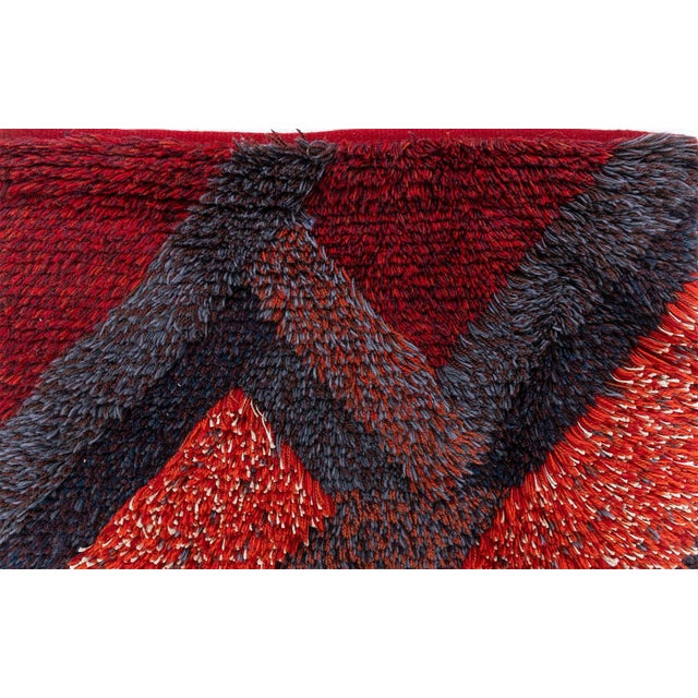 Textile Vintage Swedish Rya Rug by Ritta Aaltonen Doris Leslie Blau Collection For Sale - Image 7 of 9