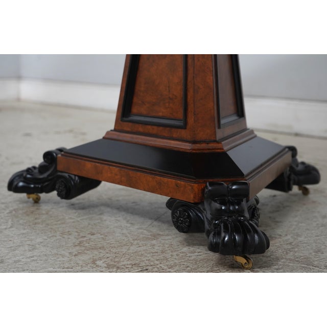 Baker Burlwood Round Inlaid Center Table For Sale - Image 9 of 14