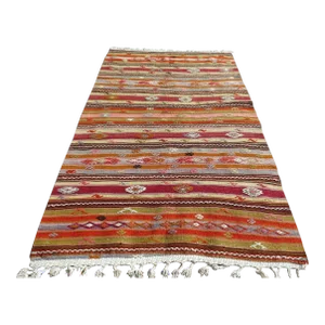 Vintage Turkish Handmade Kilim Rug - 56"x95"