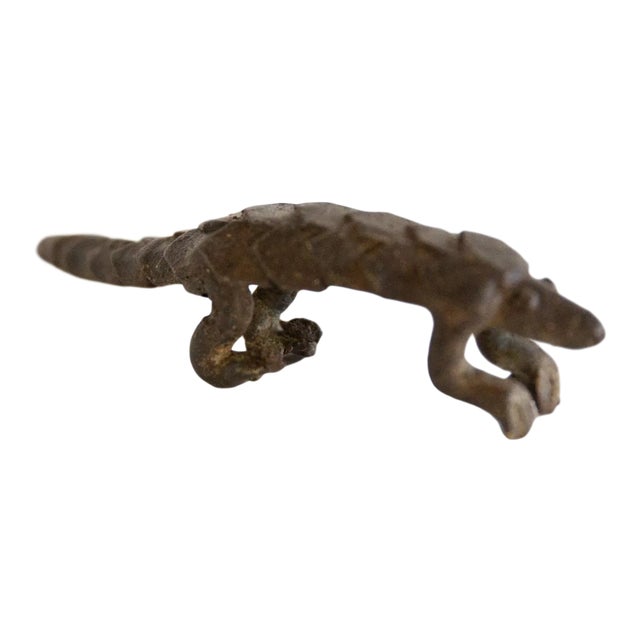 Vintage African Dark Bronze Pangolin With Curved Tail For Sale