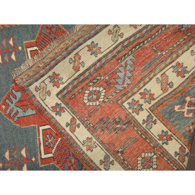 Antique Akstafa/ Kazak Caucasian Runner, 3'6" X 11' For Sale - Image 4 of 13