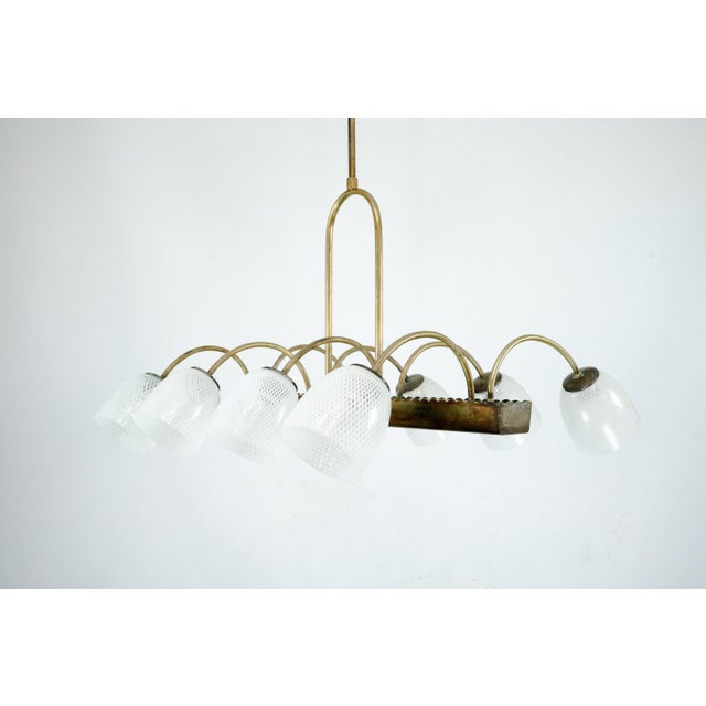 Mid-Century Modern Reticello Glass Chandelier from Venini, Italy, 1940s For Sale - Image 18 of 18