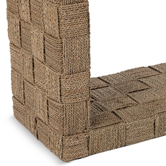 Woven Seagrass Console Table For Sale In Los Angeles - Image 6 of 6