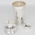 1940s 1940s Art Deco Silver Plate Cocktail Shaker and Six Barware Glasses - 7 pcs For Sale - Image 5 of 15