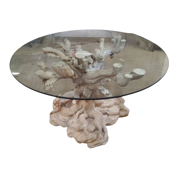 1950s Bartolozzi E Maioli Italian Hand-Carved Tree Shaped Center Table ...
