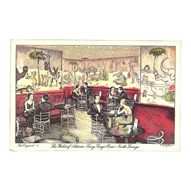 The Waldorf-Astoria Tony Sarg's Oasis-North Lounge Postcard For Sale
