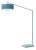 Stretch 87"h 1-Light Arc Lamp, Turquoise Linen Shade & Body, Dimmable, for Living Room or Bedroom For Sale