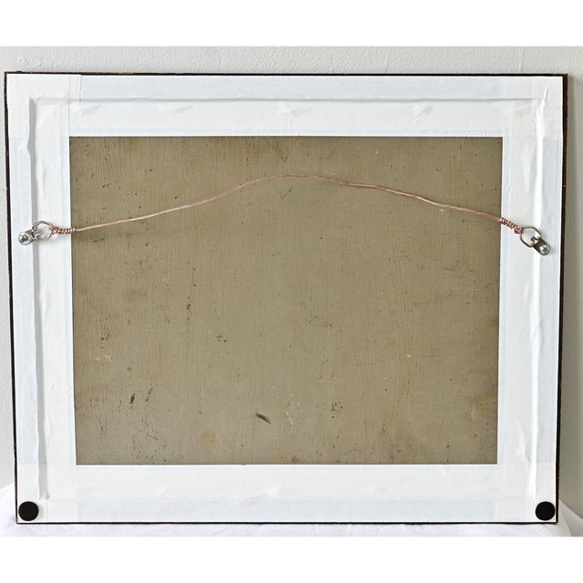 Brown French Vintage Framed Painting of a Homestead For Sale - Image 8 of 9