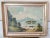 Vintage Mountain Lake Boat Painting Artist Signed For Sale - Image 10 of 10