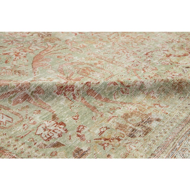 Green Antique Persian Mahal Wool Rug With Allover Design From the 1890s For Sale In New York - Image 6 of 11