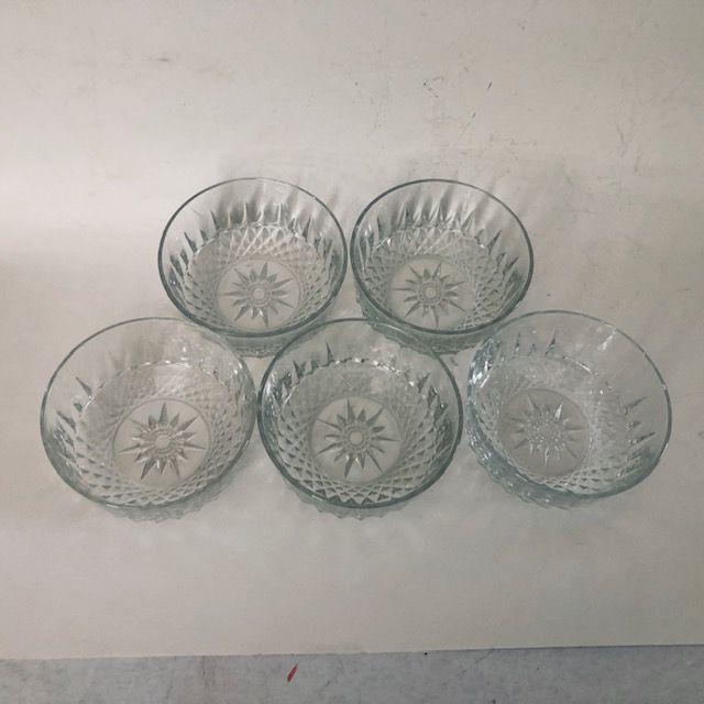 Vintage Arcoroc France Diamond Design Clear Glass Bowls S 5 Chairish