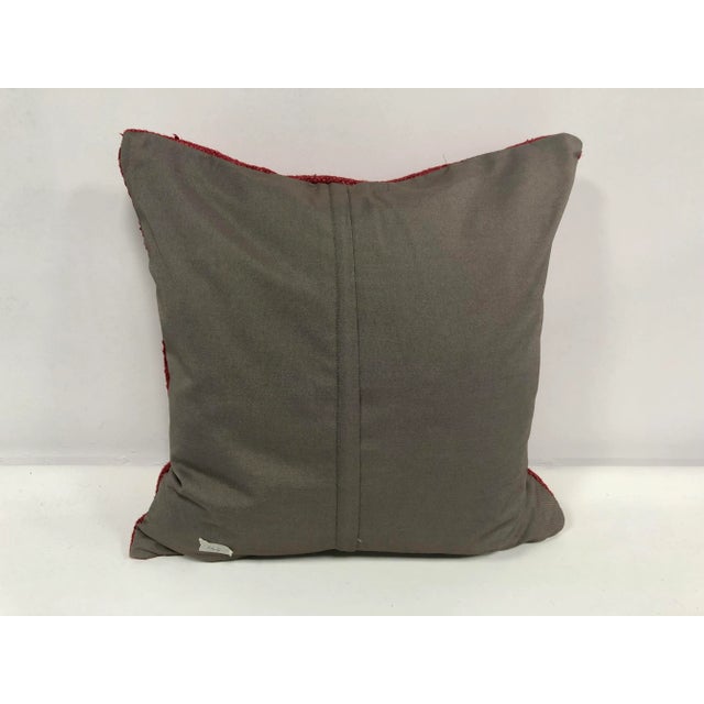Rustic Rustic Vintage Handmade Red Traditional Turkish Kilim Pillow For Sale - Image 3 of 6
