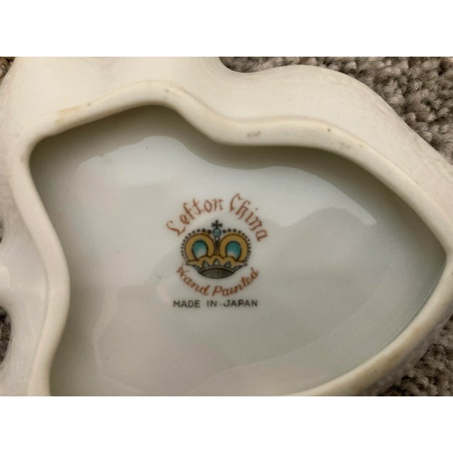 Japanese Vintage Lefton Leaf-Shaped Stackable Floral Dishes - Set of 4 For Sale - Image 3 of 5