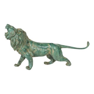 Vintage School Roaring Lion Sculpture For Sale