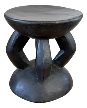African Vintage Carved Wood Milk Stool Hehe Gogo People Tanzania 11" H