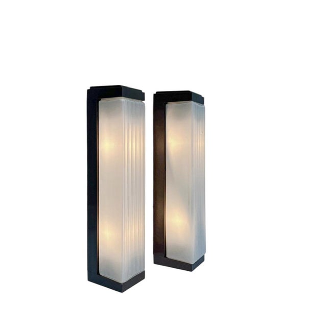 Mid-Century Textured Glass Wall Lights from Herda, 1960s, Set of 2 For Sale - Image 10 of 18