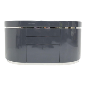 Mid 20th Century "Ponte" Credenza in High-Gloss Blue/Gray Lacquer, Attributed to Wade Beam for Brueton