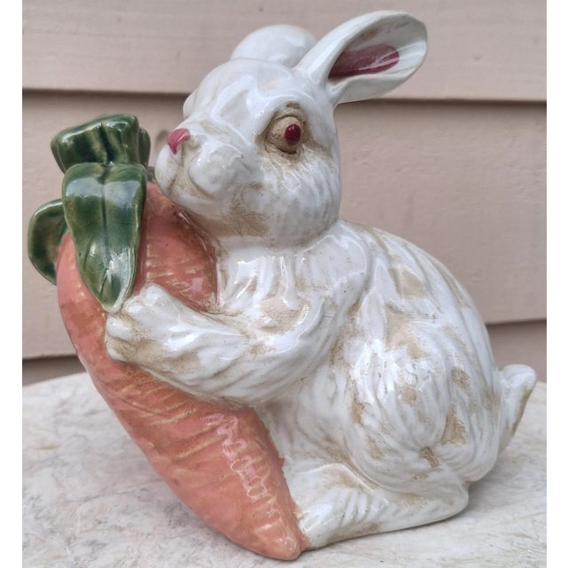 Vintage Italian Painted & Glazed Rabbit Figure - Made in Italy For Sale - Image 10 of 12