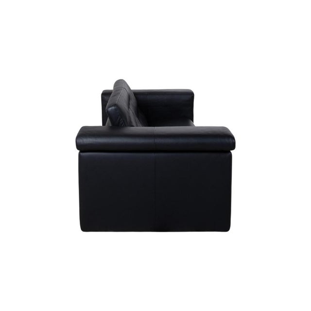 Black Model 6800 Three-Seater Leather Sofa in Black with Manual Function by Rolf Benz For Sale - Image 8 of 11