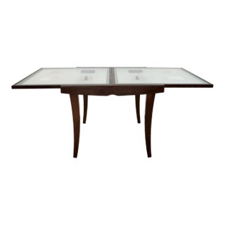 1990’s Italian Extendable Frosted Glass Dining Table For Sale