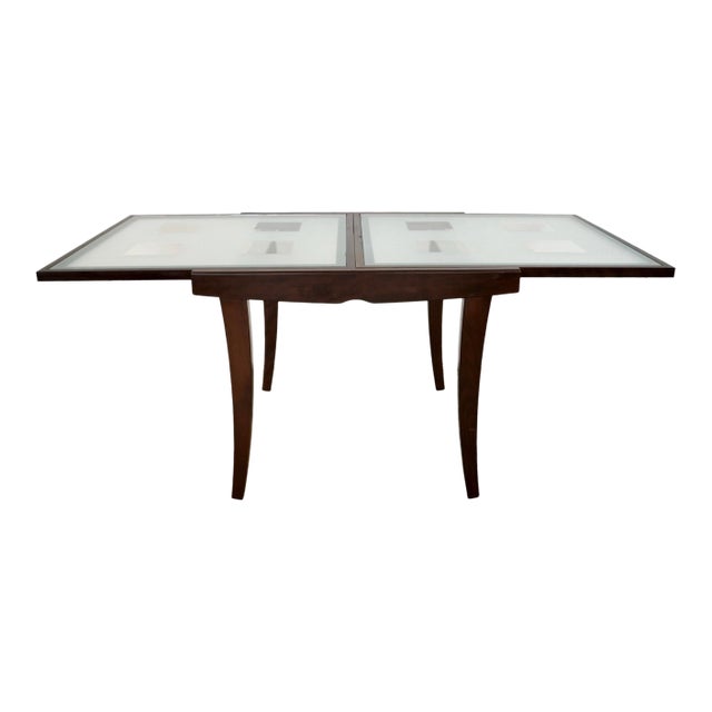 1990’s Italian Extendable Frosted Glass Dining Table For Sale