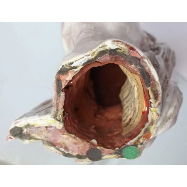 1980s Pottery Glazed Ceramic Indian Head Sculpture For Sale - Image 6 of 7