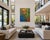 A lively and expressive original oil on canvas abstract painting featuring dense, textured palette-knife strokes in a rich...