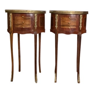 1940s Burled Wood Egyptian Tables - a Pair For Sale