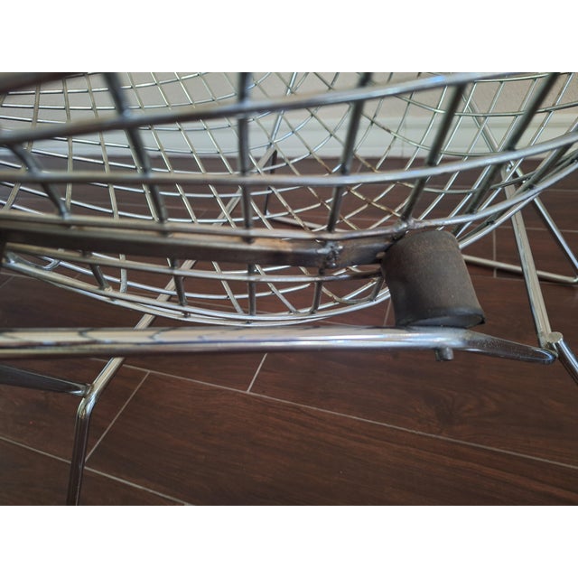 Chrome Vintage Mid-Century Modern Bertoia Bird Chair by Knoll For Sale - Image 8 of 12