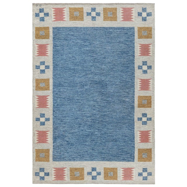 Doris Leslie Blau Vintage Swedish Flat Weave Rug by Birgitta Söderkvist, (BS) For Sale