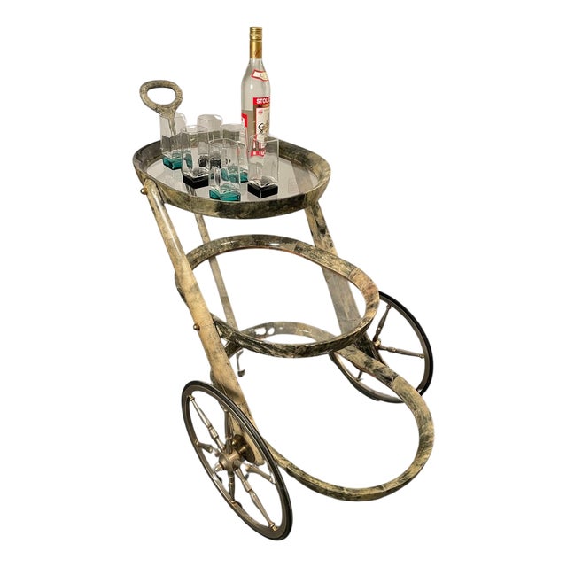 Serving Bar Cart by Aldo Tura, Italy, 1970s For Sale