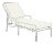 Haven Outdoor Chaise in Canvas White with Canvas Navy Welt For Sale