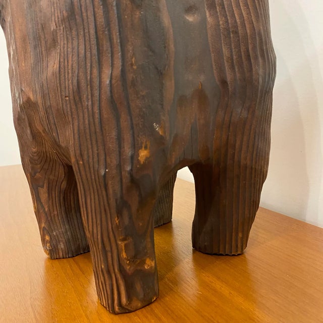 Brown 1960s Mid-Century Modern Witco Wood Carved Cat For Sale - Image 8 of 12