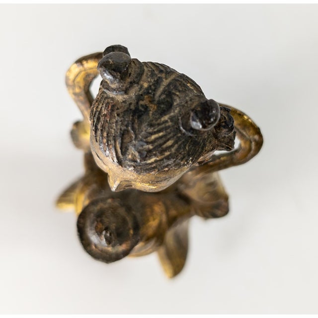 Gold 17th Century Ming or Qing Dynasty Chinese Gilt Bronze Daoist Attendant Figure For Sale - Image 8 of 14