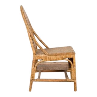 Vintage Rattan Chairs with Covered Front Aprons, Sold Each For Sale