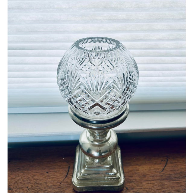 1980s VTG 1980’s Large Clear Cut Lead Crystal Rose Bowl For Sale - Image 5 of 8