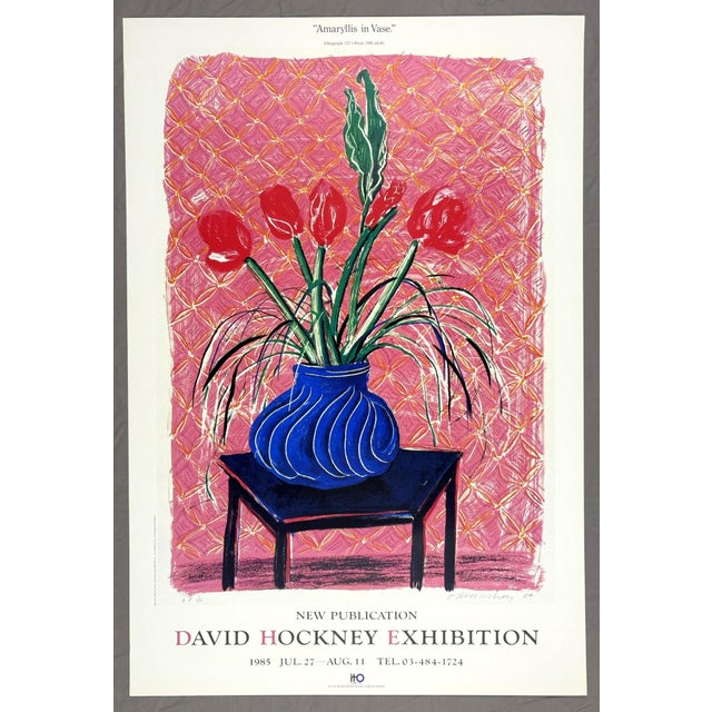 David Hockney Amaryllis in Vase Original 1985 Exhibition Poster by Tyler Graphics For Sale - Image 11 of 11