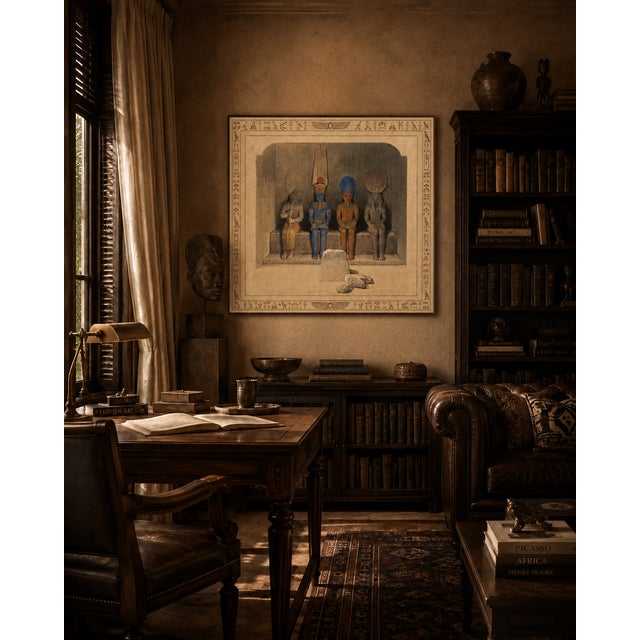 Not Yet Made - Made To Order Atelier Aria Lumae Antique Egyptian Revival Temple Pharaonic Archeological Study Fine Art Gallery Board Print 30 X 24 For Sale - Image 5 of 16