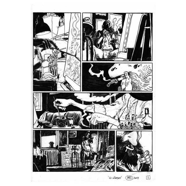 Vincenzo Bizzarri, The Crazy Painter, Original Illustration, 2019 For Sale