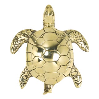 Solid Brass Sea Turtle Door Knocker Coastal Beach For Sale