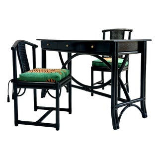 Desk Set with Jokhang Tiger Velvet Cushions from Gasparucci Italo, Italy, 1970s, Set of 3 For Sale