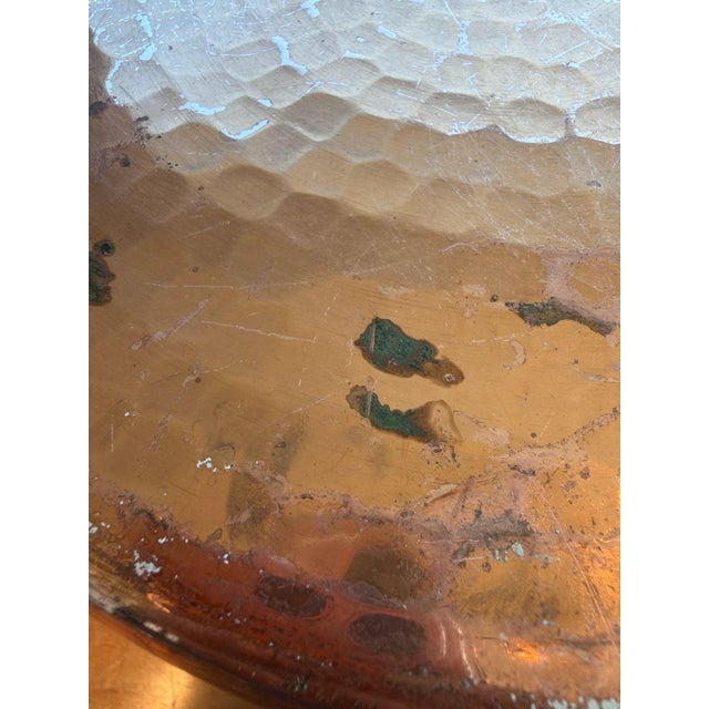 Vintage Havard Made in France Hammered Copper 10" Saute Pan with Brass Handle For Sale - Image 11 of 11