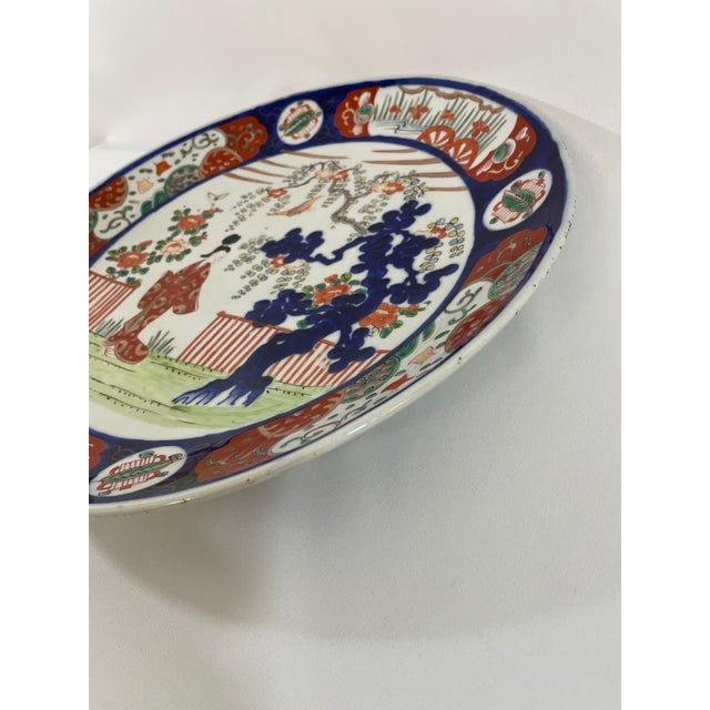 Ink Blue Late 19th Century Meiji Period Japanese Imari Charger Platter For Sale - Image 8 of 18