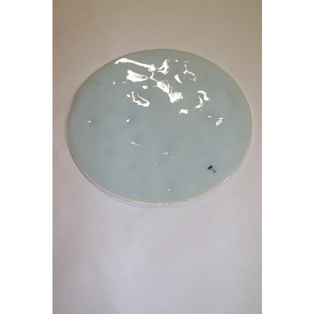 Glass Mid-Century Murano Hand Cast Opaline Glass Panel For Sale - Image 7 of 11