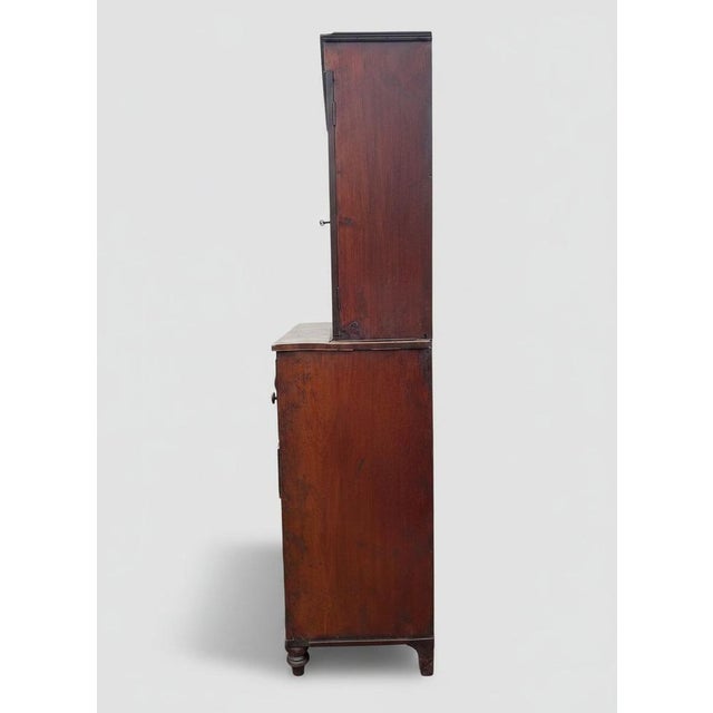British Georgian Mahogany Inlaid Secretaire Bookcase, 18th Century For Sale - Image 9 of 18