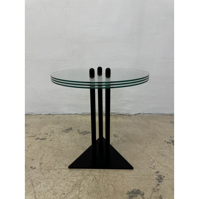 Postmodern Postmodern Glass Top Side or End Table by Becker Designs, 1990s For Sale - Image 3 of 12