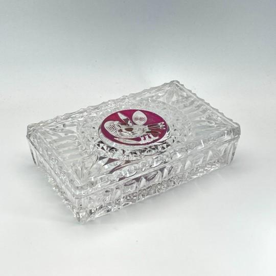 Hofbauer “Byrdes” Ruby Crystal 7-Inch Rectangular Lidded Jewel Box/Trinket Box (Vintage 1970’s-1990’s, Original Foil Label) For Sale In Philadelphia - Image 6 of 16